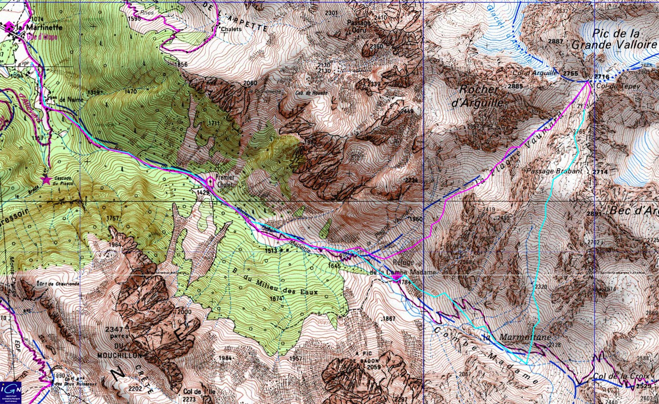 Carte-trace-Brabant+logo-red.jpg - Col de Tepey et passage Brabant : la montee en rose et la descente en bleu