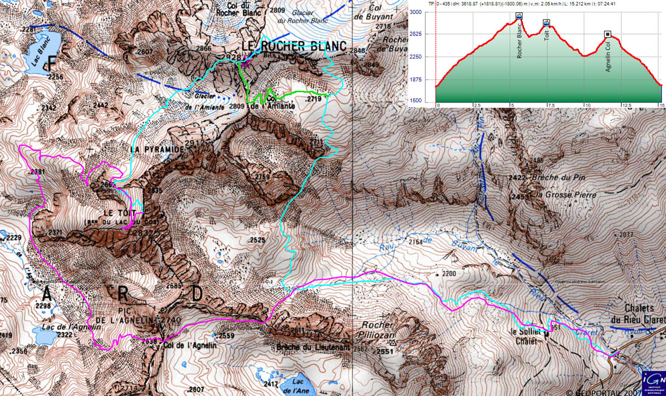DSC_1880-120517-00-Pierre-TourRocherBlanc++.jpg - l'itineraire vu par le GPS de Pierre. J'ai suivie l'alternative par le col de l'Amiante (en pointillé)