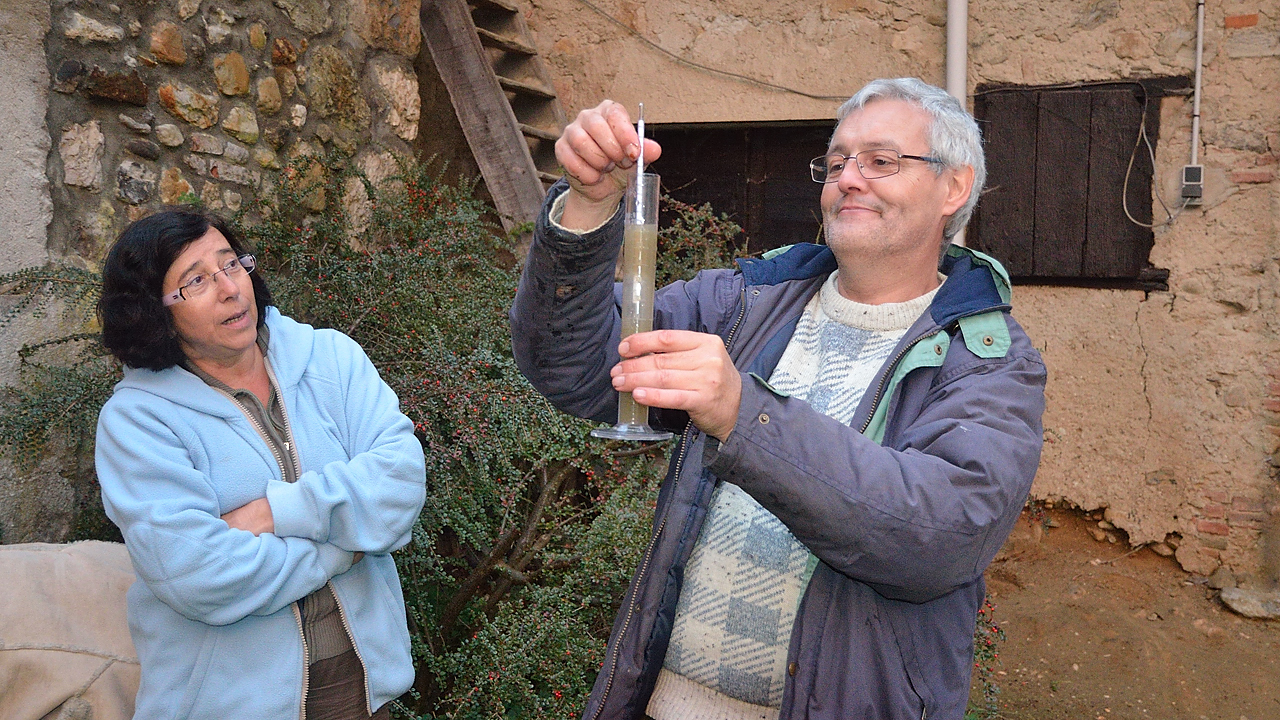 Vendanges-2012-11-01-023.jpg - L'heure de la verite : pas mal, 13,5 si je me souviens bien