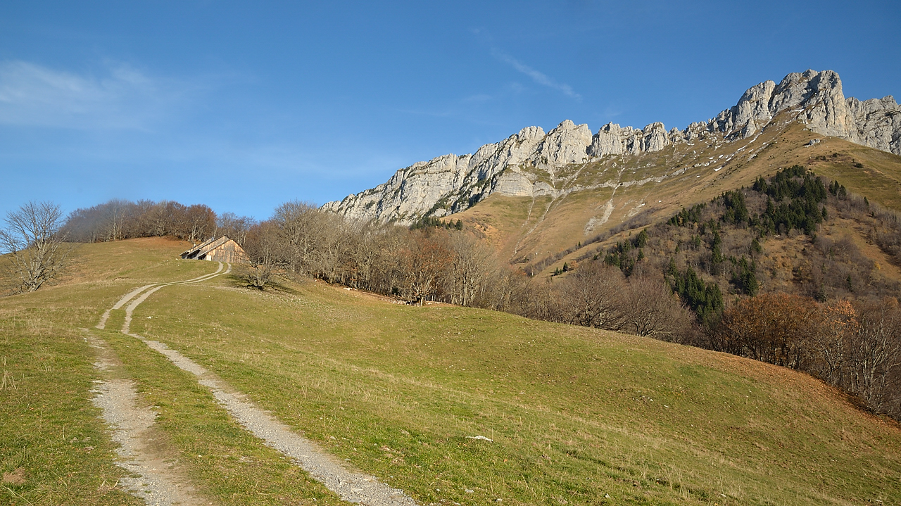 ArclusazBauges-2012-11-17-037.jpg - de retour au chalet de Potat dans le soleil de l'apres-midi