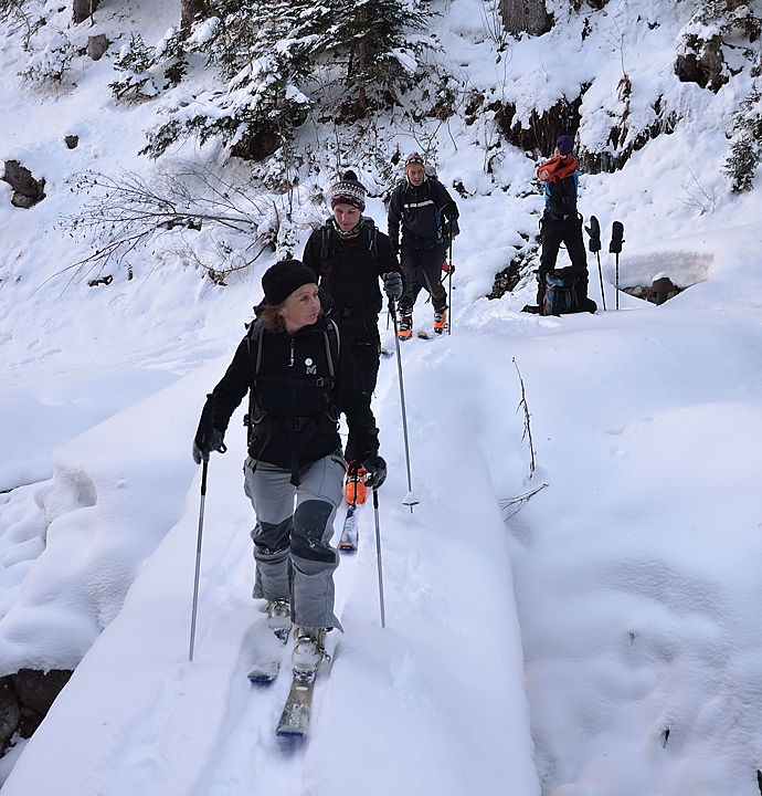 ColMenou-130209-006.jpg - Dans la partie basse sur le chemin il y a a peine assez de neige