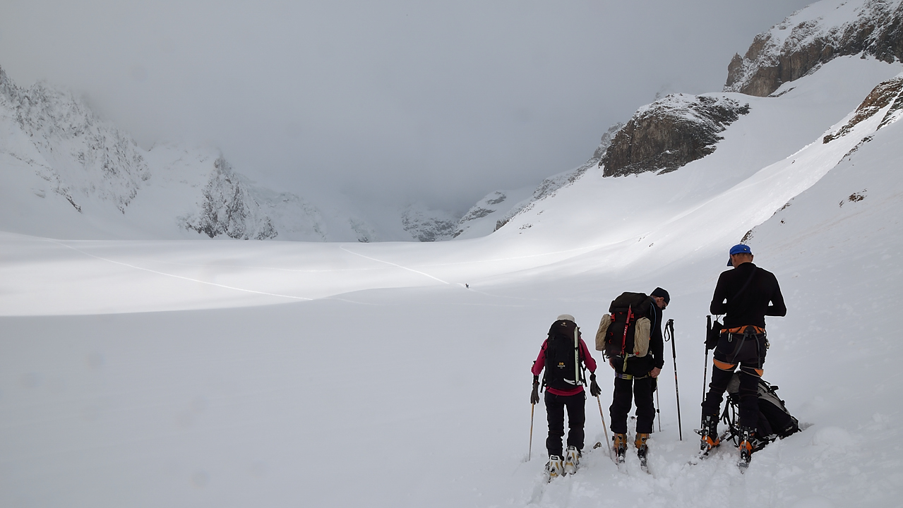 2-FaurioMonetier-20130510-015.jpg - sur le glacier Blanc -- la on est juste sous le Refuge des Ecrins