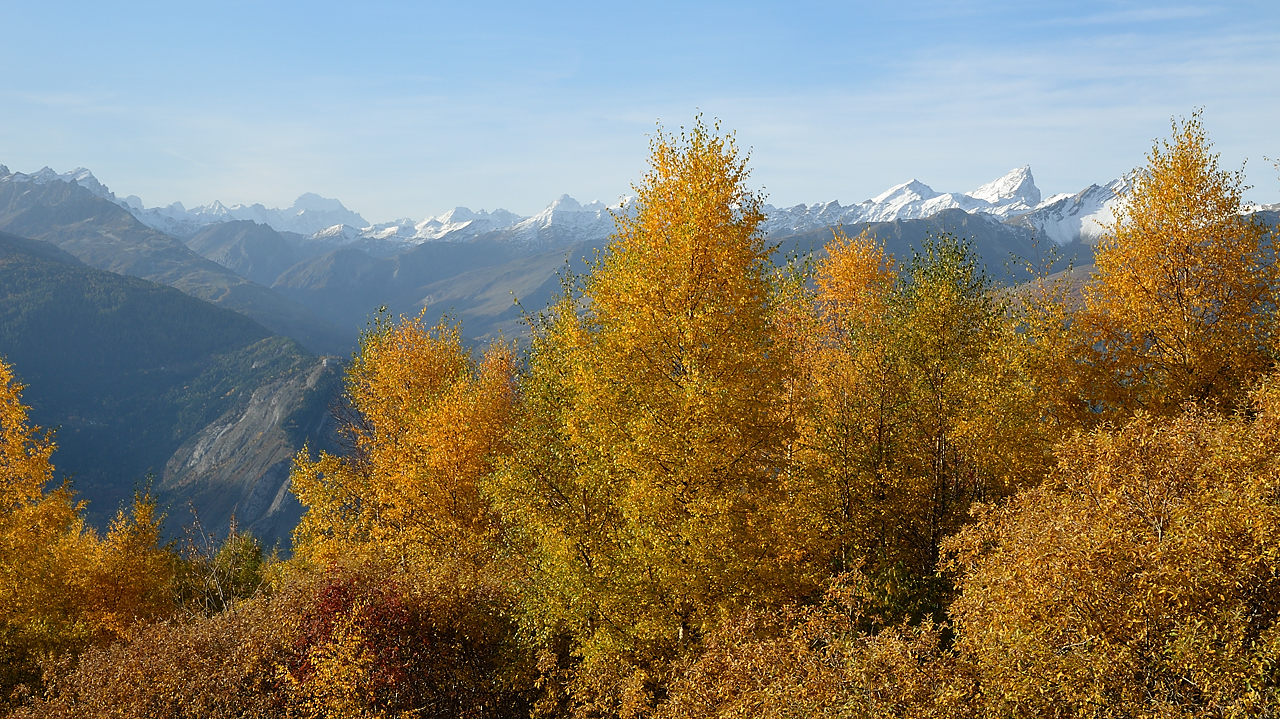 20131026-005-PerronEncombres.jpg - A droite les Aiguilles d'Arves et plus a gauche le Dome et la Barre des Ecrins
