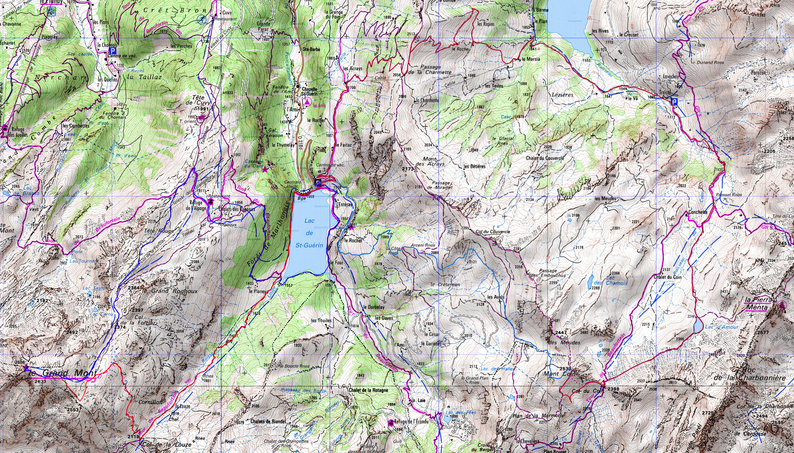 20151010-000-Beaufortain-carte.jpg - La carte avec les deux balades
