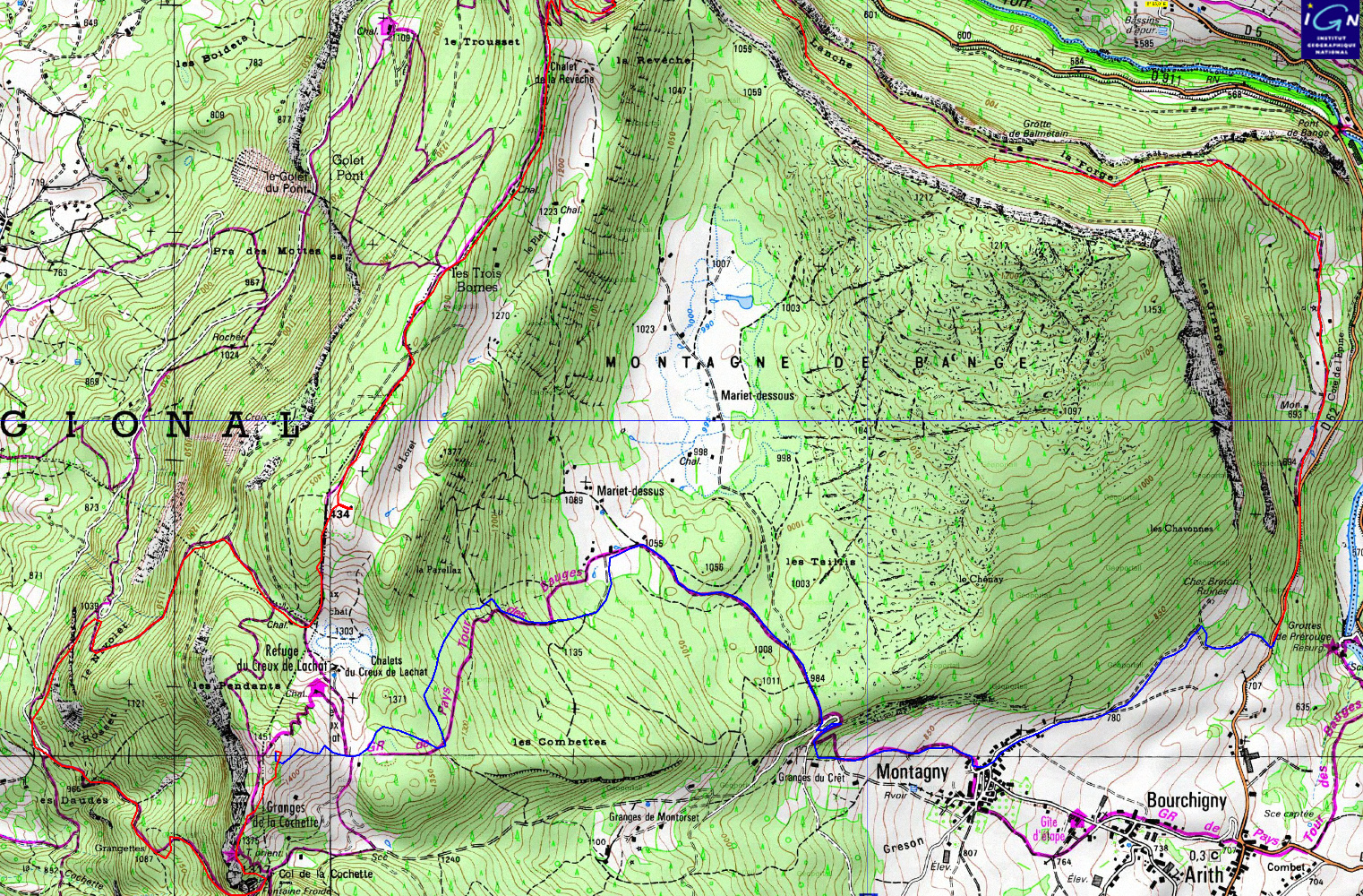 20151018-000-Arith-Bauges-trace.jpg - Malheureusement, je n'ai pas la carte plus au nord, donc il manque un petit bout