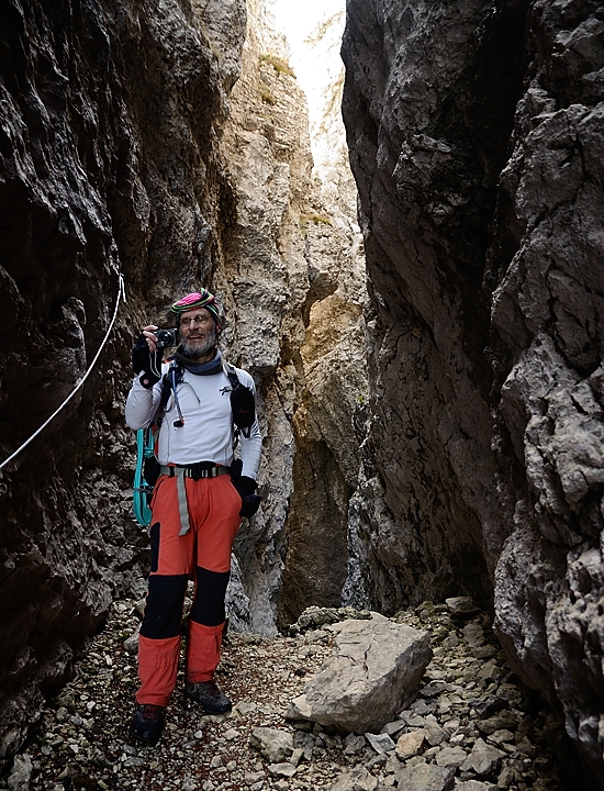 20161126-005-Margeriaz.jpg - Dans l'etroit Golet de l'Agneau (ou etais-ce l'autre ?) qui mène au sommet