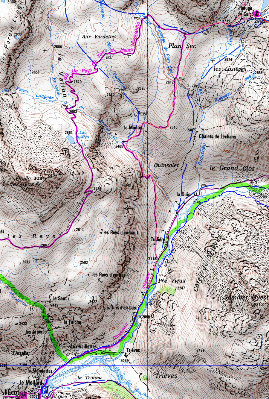 20170602-000-Levanna-trace.jpg - La trace de la montee au refuge essentiellement