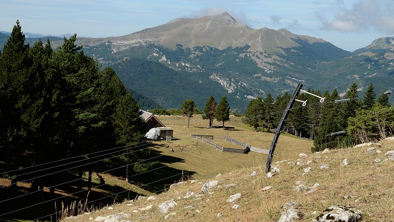 20170903-014-Chamousset.jpg - La cabane du berger avec l'enclos dans lequel les moutons passent la nuit, "Fort Knox" dixit le berger