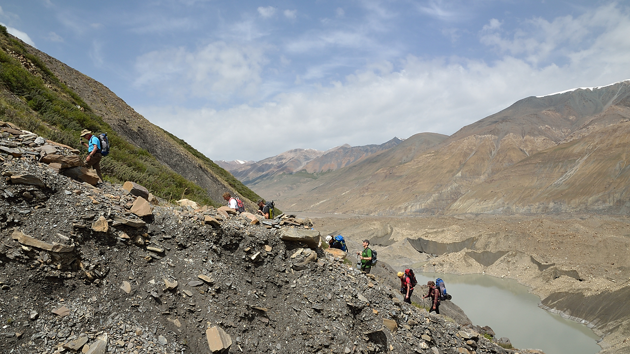 20130803-054-Trek.jpg - the german group climbing to cross the stream